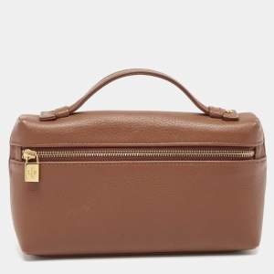 Loro Piana Brown Leather Extra Pocket L19 Pouch