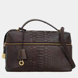 Loro Piana Dark Brown Python L27 Extra Bag 