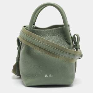 Loro Piana Light Green Leather Micro Bale Bucket Bag