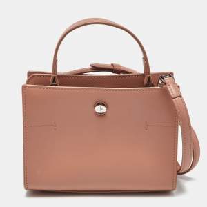 Loro Piana Nude Beige Leather Petite Odessa Top Handle Bag