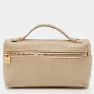 مملوكة مسبقًا Loro Piana Beige Leather Extra Pocket L19 Pouch