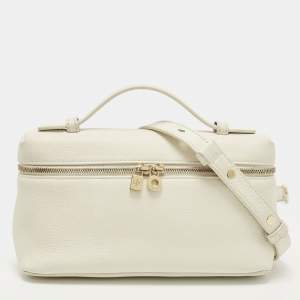 مملوكة مسبقًا Loro Piana Extra Pocket L19 Off White Leather Pouch Bag