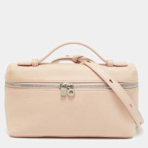 مملوكة مسبقًا حقيبة صغيرة لورو بيانا L19 جلد وردي بجيب إضافي