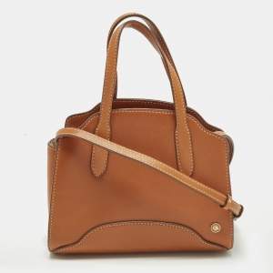 Pre Owned Loro Piana Sesia Micro Brown Leather Tote