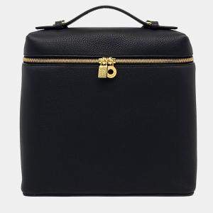 مملوكة مسبقًا Loro Piana Black Leather Extra Pocket Backpack