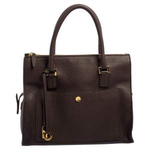 Loro Piana Brown Pebbled Leather Tote