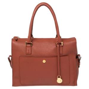 Loro Piana Brown Pebbled Leather Tote