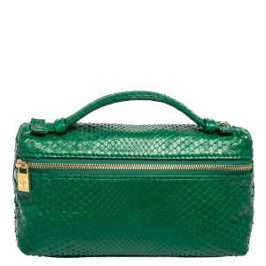 Loro Piana Green Snakeskin L19 Pouch 