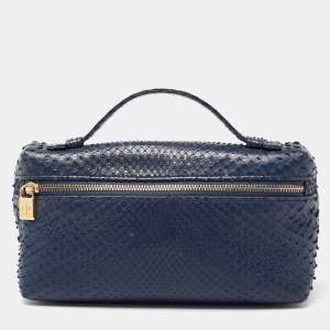 Loro Piana Blue Snakeskin L19 Pouch 