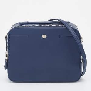 Loro Piana Blue Leather Mini Clui Crossbody Bag