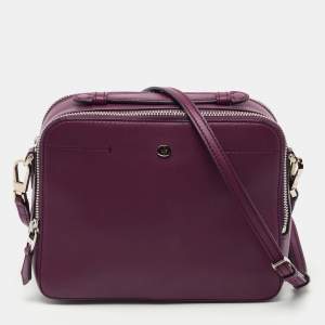 Loro Piana Purple Leather Mini Clui Crossbody Bag