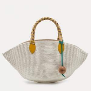 Loro Piana Beige/Yellow Cotton Mini Eolian Bag