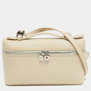 Loro Piana Beige Leather Extra Pocket L19 Pouch