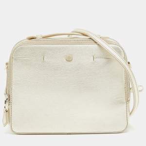 Loro Piana Metallic Gold Leather Mini Clui Crossbody Bag