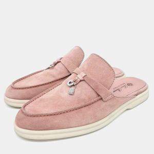 Loro Piana Pink Suede Mules Size 36