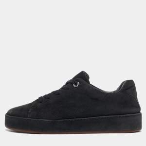 Loro Piana Black Suede Nuages Lace Up Sneakers Size 39