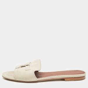 Loro Piana Grey Suede Summer Charms Mules Size 37