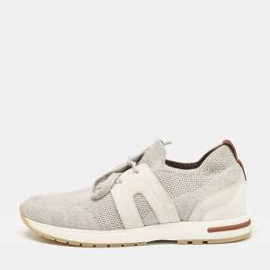 Pre Owned Loro Piana Grey Wool 360 LP Flexy Walk Low Top Sneakers Size 36