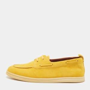 Loro Piana Yellow Suede Sea Sail Walk Loafers Size 37