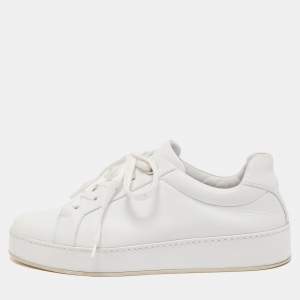 Pre Owned Loro Piana White Leather Nuages Sneakers Size 38 
