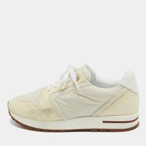 Pre Owned Loro Piana Two Tone Neoprene and Suede My Wind Sneakers Size 36