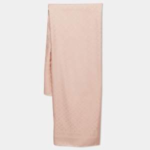 Louis Vuitton Rose Poudre Monogram Silk and Wool Evermore Shawl 