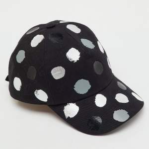 Pre Owned قبعة بيسبول قطنية سوداء بنقاط لانهائية لويس فويتون يايوي كوساما