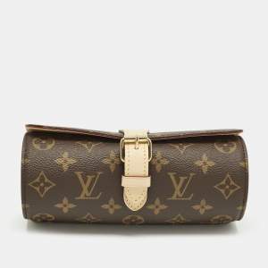 Pre Owned Louis Vuitton 3 Watch Case Monogram Canvas