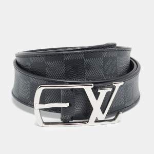 Pre Owned Louis Vuitton Neogram 100 CM Buckle Belt Damier Graphite Canvas