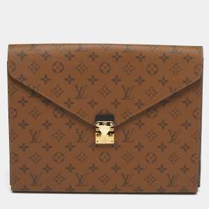 Pre Owned Louis Vuitton Mark Monogram Reverse Canvas Folder