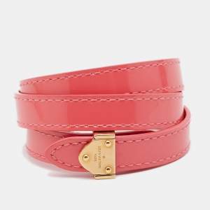 Louis Vuitton Vernis Leather Gold Tone Wrap Bracelet