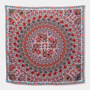 Pre Owned Louis Vuitton Red Lettre à Louis Print Square Silk Scarf