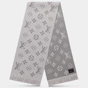 Louis Vuitton Pearl Grey Logomania Scarf