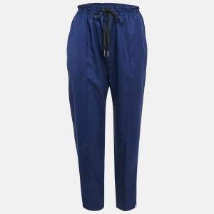 Louis Vuitton Blue Wool Zip Detail Trousers L