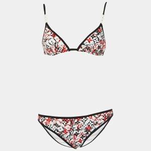 Louis Vuitton White Monogram Print Jersey Bikini Set S/M