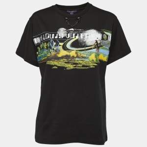 Louis Vuitton Black Cosmic Volleyball Print Cotton Crew Neck Half Sleeve T-Shirt L