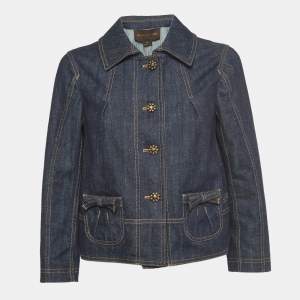 Louis Vuitton Dark Blue Denim Buttoned Jacket S