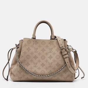 Pre Owned Louis Vuitton Galet Monogram Mahina Leather Bella Tote