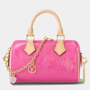 Louis Vuitton Pink Patent Leather Nano Speedy Handbag