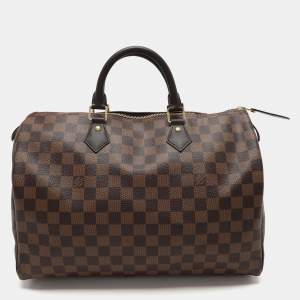Pre Owned Louis Vuitton Damier Ebene Canvas Speedy 35 Bag