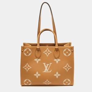 Pre Owned Louis Vuitton Beige/Ivory Monogram Empreinte Leather Onthego MM Tote Bag