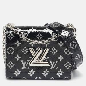 Louis Vuitton Black/Silver Monogram Snakeskin Twist PM Bag