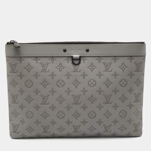 Louis Vuitton Anthracite Gray Monogram Shadow Leather Pochette Discovery
