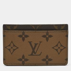 Pre Owned Louis Vuitton Monogram Reverse Canvas Card Holder