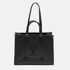 Pre Owned Louis Vuitton Black Monogram Giant Empreinte Leather Onthego MM Bag