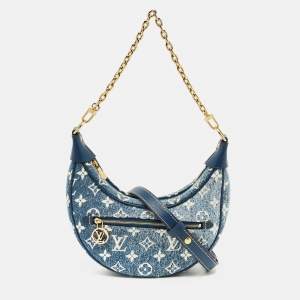 Pre Owned Louis Vuitton Bleu Monogram Denim Loop Bag