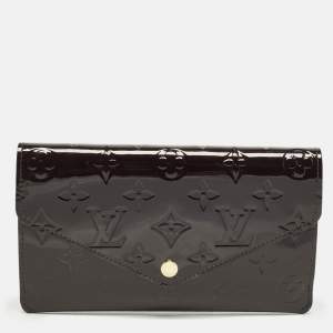 Pre Owned Louis Vuitton Jeanne Amarante Monogram Vernis Continental Wallet
