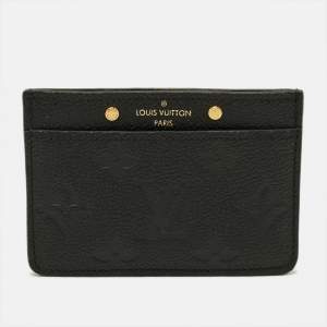 Pre Owned Louis Vuitton Black Monogram Empreinte Leather Card Holder