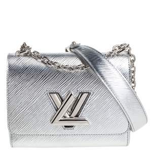 Pre Owned Louis Vuitton Silver Epi Leather Twist PM Bag