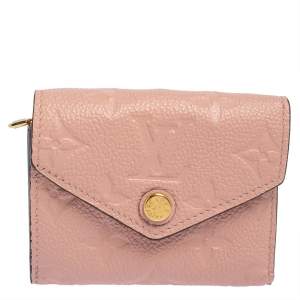 مملوكة مسبقًا Louis Vuitton Rose Poudre Monogram Empreinte Leather Zoe Wallet